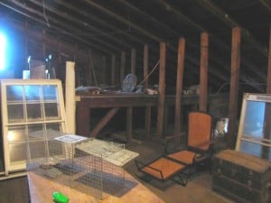 furniture and window frames in an unfinished room