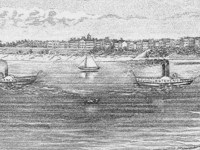 drawing-of-two-steamboats-and-a-sailboat-on-lake