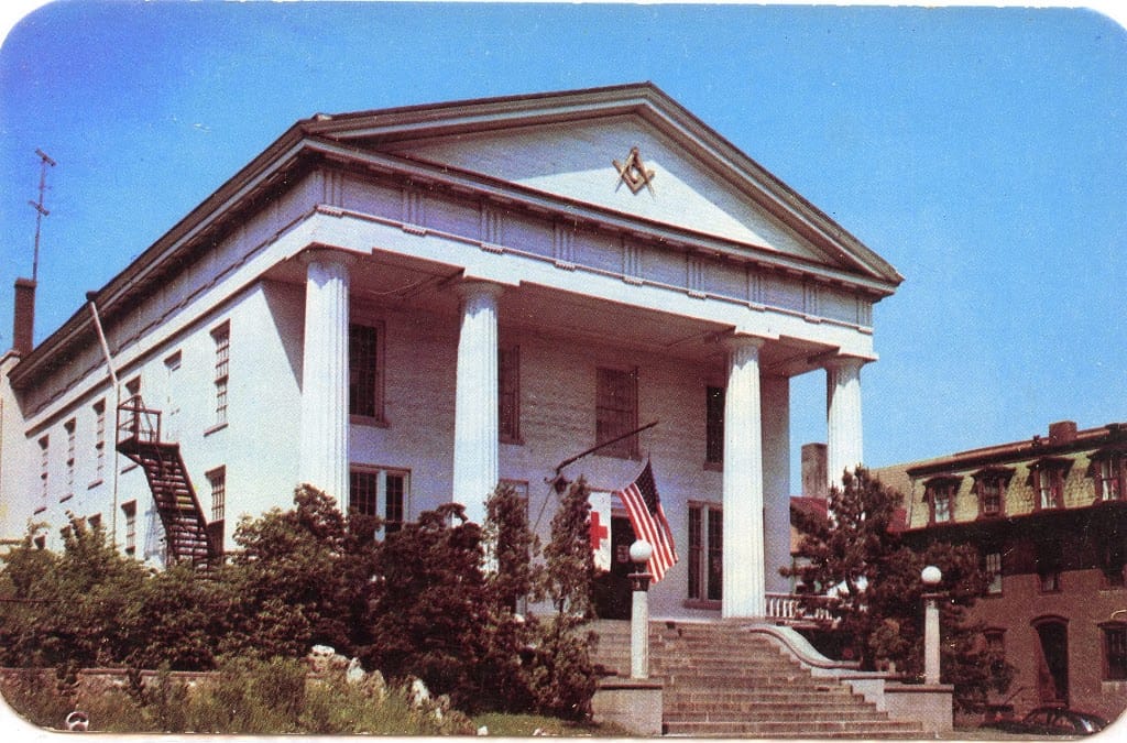 Mid-20th-enctury-picture-of-greek-revival-style-masonic-temple