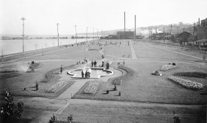 View of a park on the lakeshore, c. 1925