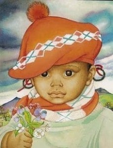golden-book-illustration-of-a-little-girl-with-flowers-and-beret