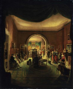 Painting a party in a Victorian parlor