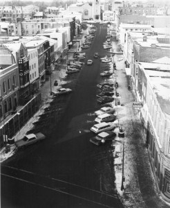 Photograph of Seneca Street before it was widened.