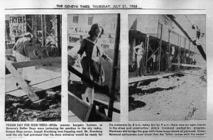 Images from the Finger Lakes Times of the hazards of shoppers in downtown Geneva during Urban Renewal