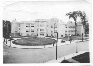 Black and white photo of Geneva High School 