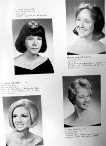 Page from the William Smith yearbook. Contains black and white formal photos of four William Smith students.