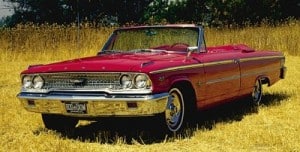 Colored image of a red 1962-1964 Ford Galaxie 500