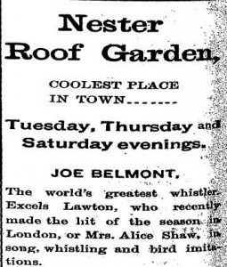 Newspaper clipping about the Nester Roof Garden