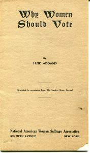 Booklet cover to "Why Women Should Vote' By Jane Addams