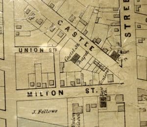 Map showing properties on Milton, Union, Castle Streets.