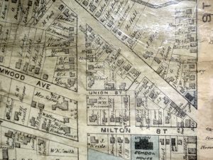map of neighborhood around Union and Milton Streets