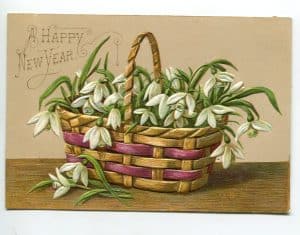 basket of flowers on a table