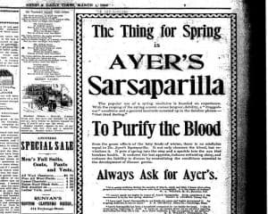 Ad for medicine with sarsaparilla