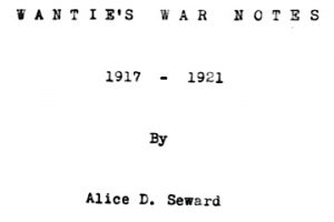 typed cover to Alice D. Seward's Journal