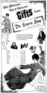 Newspaper ad for The Seneca Shop