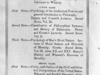 List of classes for logic, moral, and intellectual philosophy in 1853