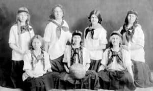 posed photo of basketball team made up of young ladies