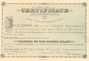 1883 Teaching Certificate