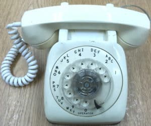 White Rotary Dial Telephone