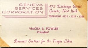 Business card for Geneva Services 