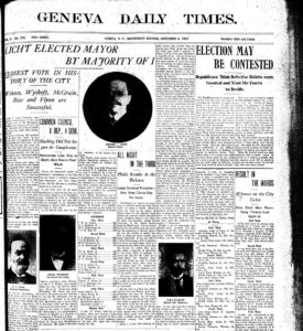 Front page of the Geneva Daily Times on November 4, 1903