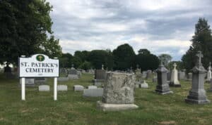 St Patricks Cemetery Sign And Grave Stones