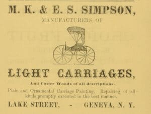 Ad for carriage makers MK & ES Simpson