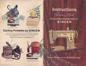 Front and back cover to a 1968 Singer Zig Zag Sewing Machine