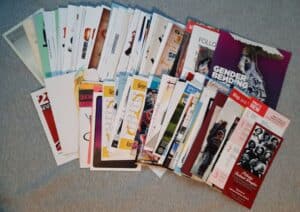an assortment of brochures and programs