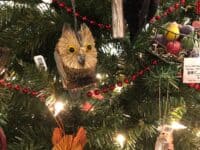 Animal ornaments on a tree from the Holiday Market 2020. 2020 Ch