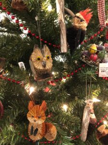 Animal ornaments on a tree from the Holiday Market 2020. 2020 Ch