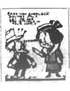 Newspaper cartoon about Sherlock Holmes, Jr.