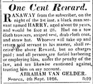 Runaway Slave Ad from a local newspaper