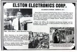 Newspaper ad for Elston Electronics Corp.