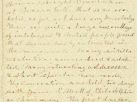 Rhoda Palmer's handwrritten memory the 1848 women's rights convention in Seneca Falls