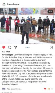 Instagram Screenshot of the Annual Martin Luther King Jr March