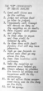 handwritten rules of square dancing