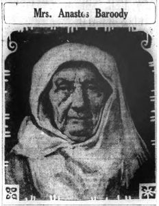 Image of Mrs. Anastos Baroody from a newspaper