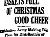 Newspaper headline baskets full of christmas good cheer