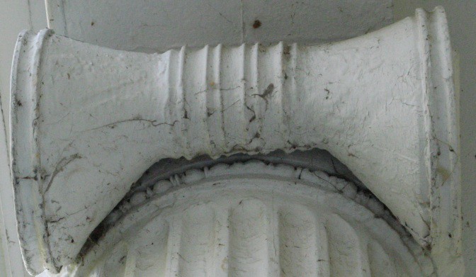 Detail of a Greek Revival ionic column.