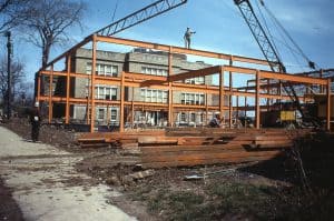 Construction at the Senior High School on Milton Street, April 1966. 