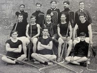 young men with lacrosse