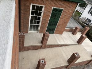 View of the exterior ramp at the Geneva History Museum.