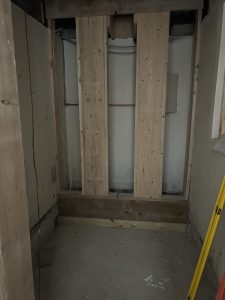 Elevator shaft on the lower level of the Geneva History Museum