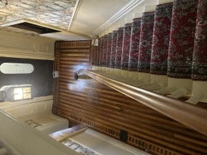 View of the Main Hallway at the Geneva History Museum from the stairs.