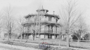 black and white photo of the Octagon House