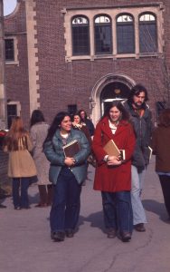Students outside a building at HWS
