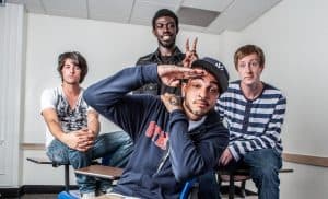 Four band members of the Gym Glass Heroes (Matt McGinley is on the right)